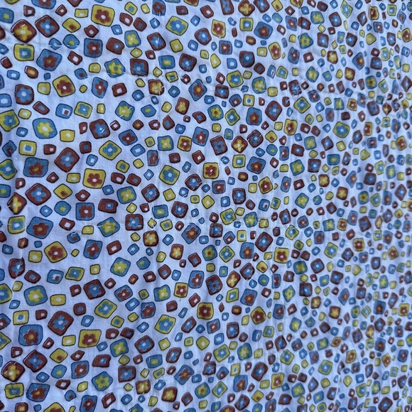 Vintage Hand Pieced Snowball Quilt Hand Sewn Multicolor Floral 82 X 72 Flaws - Picture 11 of 12